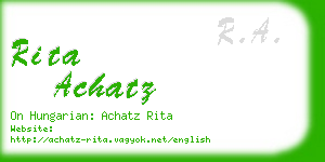 rita achatz business card